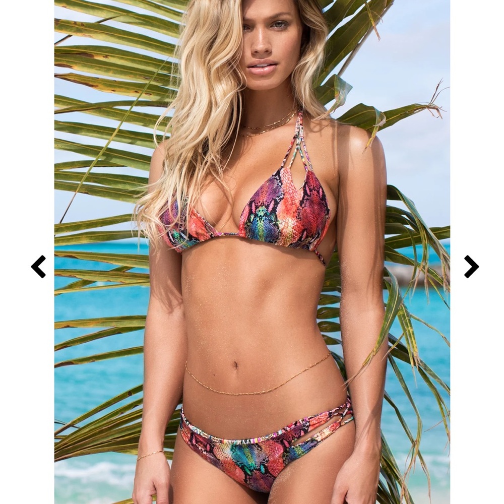 Multicolor Halter Bikini Set
